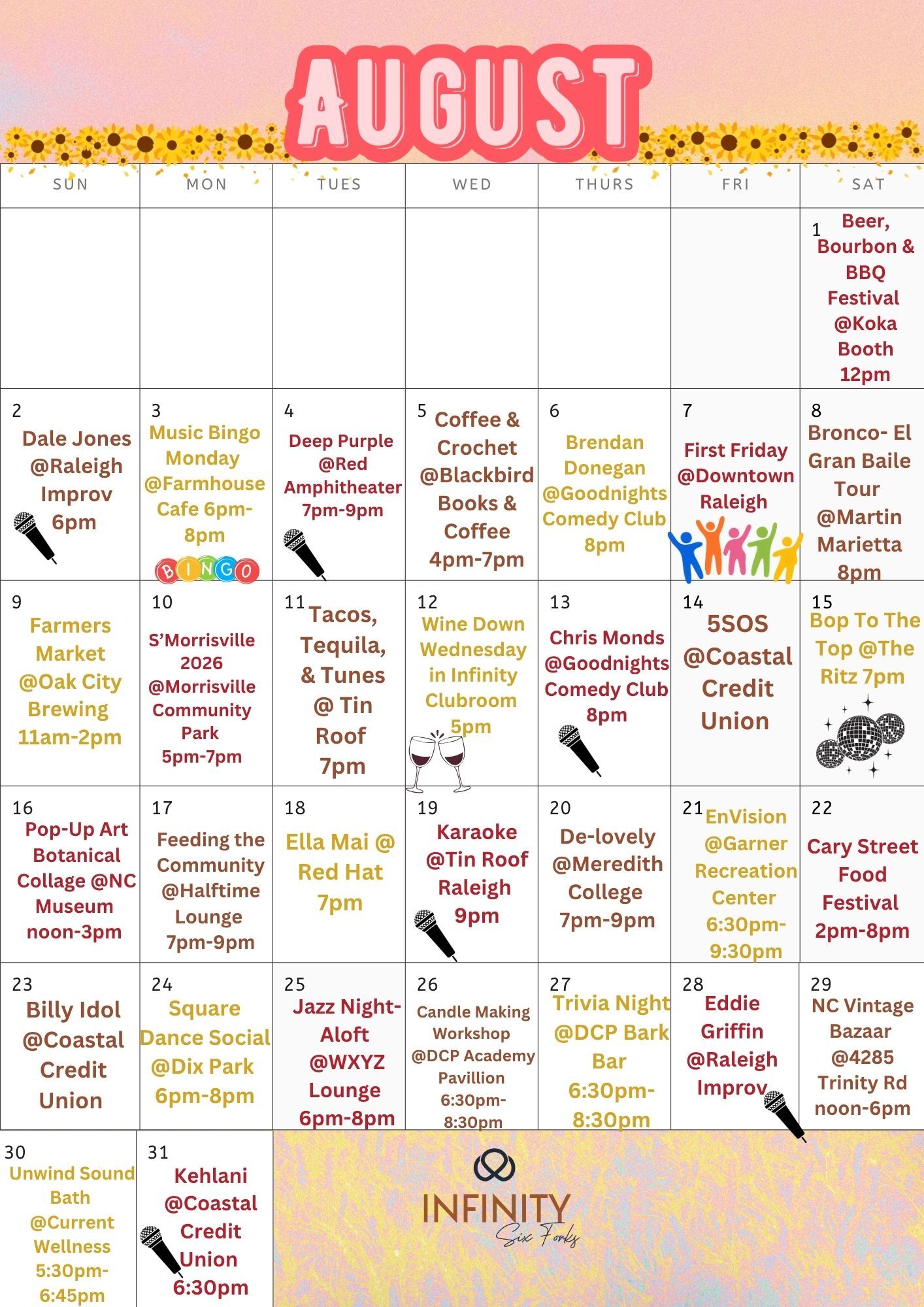 August Events Calendar