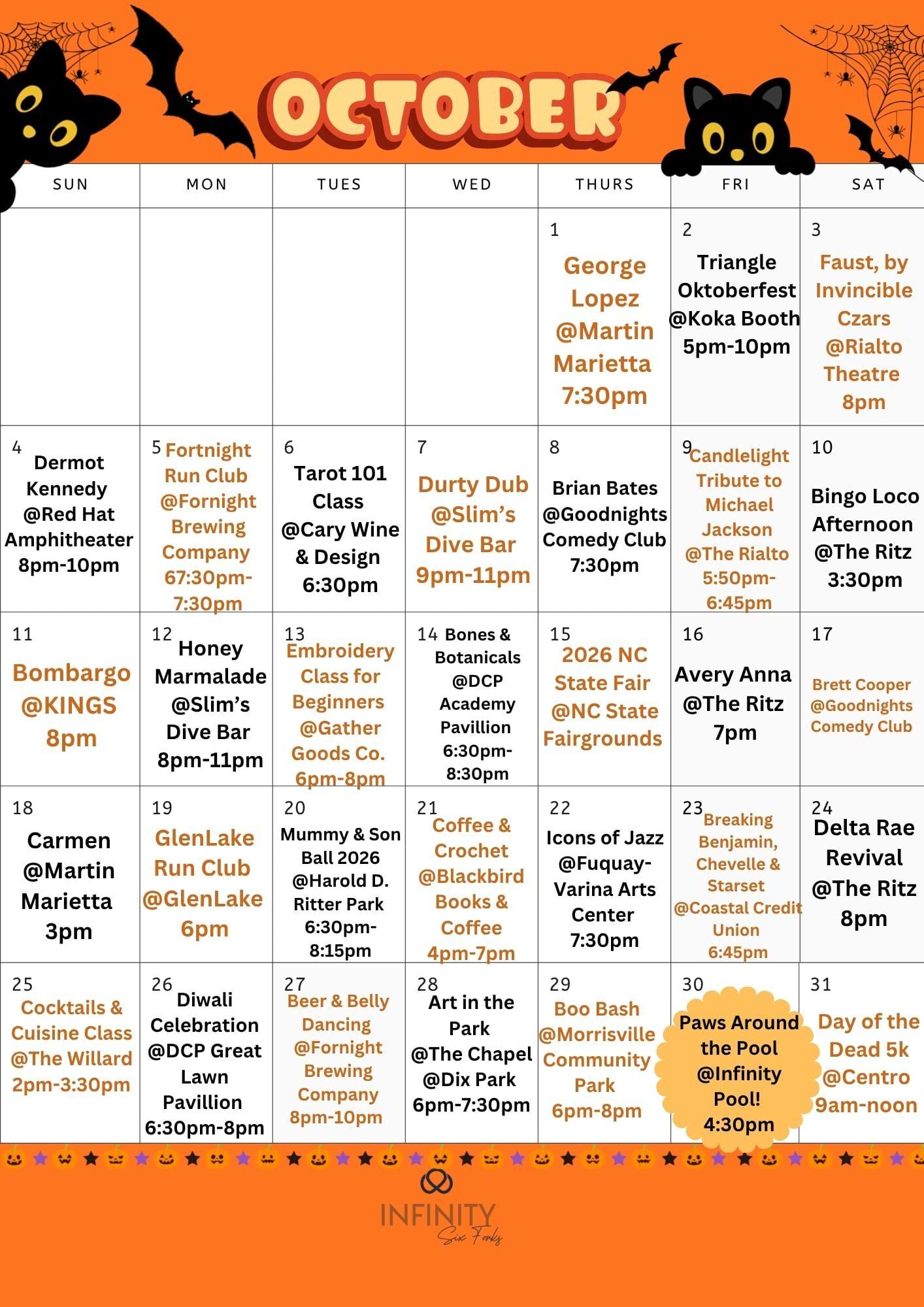 October Events Calendar