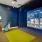 a large screen in a room